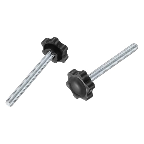 uxcell 2Pcs 3/8"-16 Star Knobs 3.6" Threaded Stud Male Clamping Knob - size: 3/8"-16, 3.6"