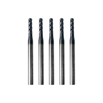 5Pcs 3/32" Carbide Ball Nose End Mills, ALTiN Coated, 4 Flute - size: 3/32 in