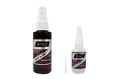 Bob Smith Industries Combo Pack with 1 OZ Medium Viscosity Insta-Cure + TM Cyanoacrylate CA Super Glue and 2 OZ Accelerator Insta-Set TM