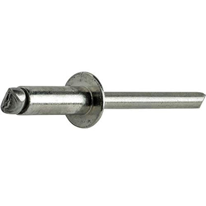 Fastenere Pop Rivets - 1/8" x 1/8" (100pcs) Heavy Duty, Open-End, Stainless Steel, Dome-Head Blind Rivets, Corrosion-Resistant, High Tensile & Shear Strength, 4-2 Gap 0.063"-0.125" - size: 1/8" x 1/8" (4-2) (100 Pack)