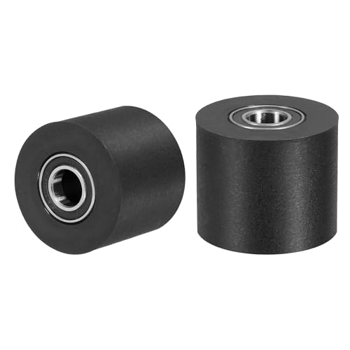 uxcell 2Pcs Plastic Roller Wheel with Bearings 3/8" x 1-3/8" x 1-3/16" - size: 3/8" x 1-3/8" x 1-3/16" (ID x OD x L)