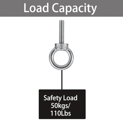 M6 Stainless Steel Lifting Eye Bolt with Nuts 4 Pack (M8 M10 x 1 2 4 inch Available), Metric M6 x 25mm (1/4" x 1 in) Ring Shoulder Eye Bolt for Swing, Threaded Eyebolt kit for Tie Down Outdoor - size: M6x25mm (1/4"x1")
