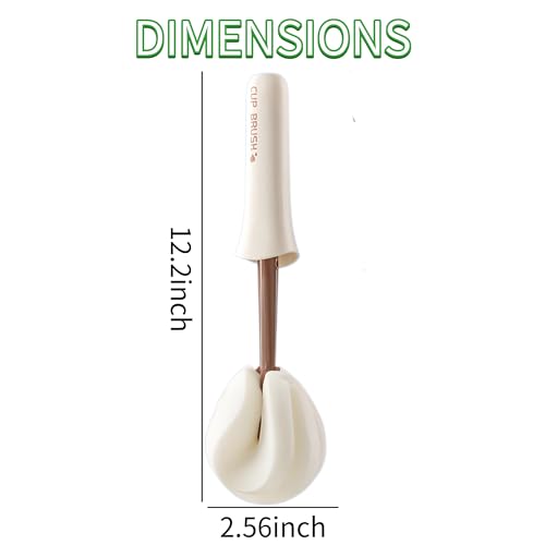2-Pack 2-in-1 Cup Cleaning Brushes with Sponge Head and Straw Brush