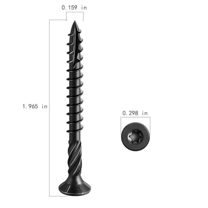 Wensilon #8 * 2" Black Deck Screws, (311pcs) 2 lbs.Exterior Wood Screws, Rust Resistant epoxy Coated, Bronze, T20 Star Bit - color: Black, size: 8*2