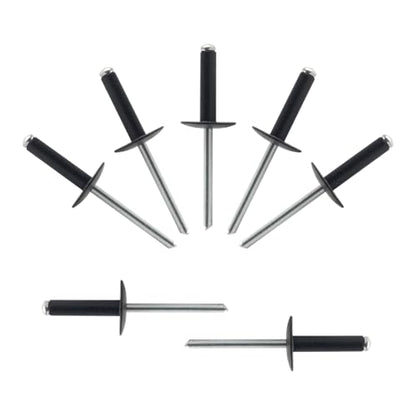 ALLCLEAN (90 pcs) 3/16 * 3/4" Large Flange Open End Black Aluminum Blind Rivets,4.8 * 20 Pop Blind Rivet - color: Black, size: 3/16"*3/4"