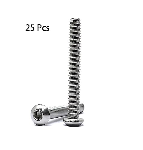 iexcell 25 Pcs 1/4-20 x 2 Stainless Steel 304 Hex Socket Button Head Cap Screws Bolts Kit - size: 1/4-20 x 2"