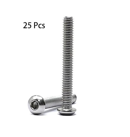 iexcell 25 Pcs 1/4-20 x 2 Stainless Steel 304 Hex Socket Button Head Cap Screws Bolts Kit - size: 1/4-20 x 2"