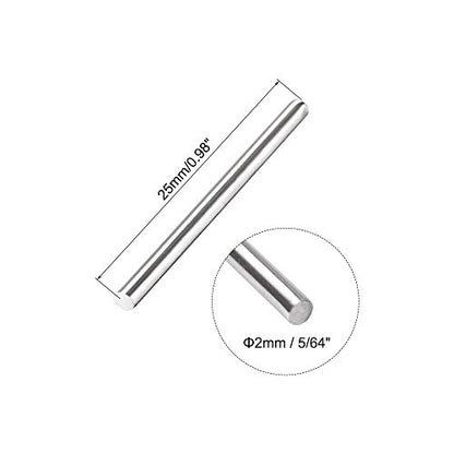 uxcell 2mm x 25mm 304 Stainless Steel Solid Round Rod for DIY Craft - 20pcs - size: 2mm x 25mm