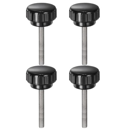 uxcell 4pcs Knurled Clamping Knobs M5 x 45mm Metric 304 Stainless Steel Male Thread Thumb Screw on Type 25mm Plastic Round Head Threaded Hand Bolt Stud Knobs Black - size: M5 x 45mm x 25mm