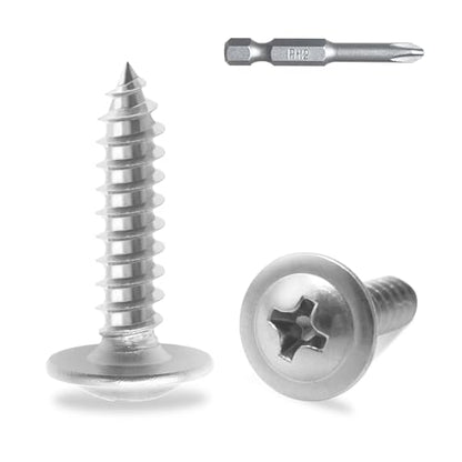 JEGONFRI 200PCS #8 x 3/4" 410 Stainless Steel Self Tapping Wood Screws - size: #8 x 3/4" Single, style: Self-tapping - Truss