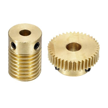 uxcell Worm Gear Set 40T 0.5 Module 1:40 Reduction Rate - size: Gear-6mm, Rod-4mm Bore, style: 0.5M-40T