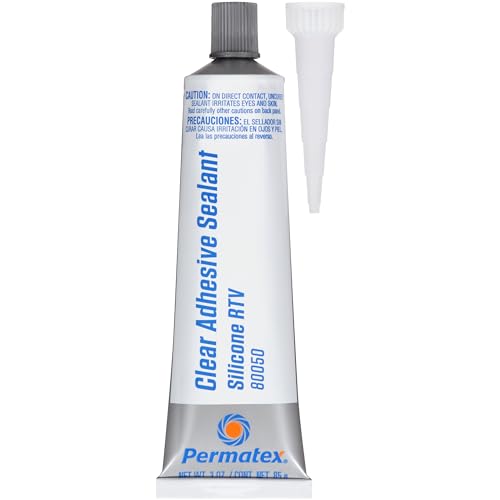 Permatex 80050 Clear RTV Silicone Adhesive Sealant, 3 oz - size: Pack of 1