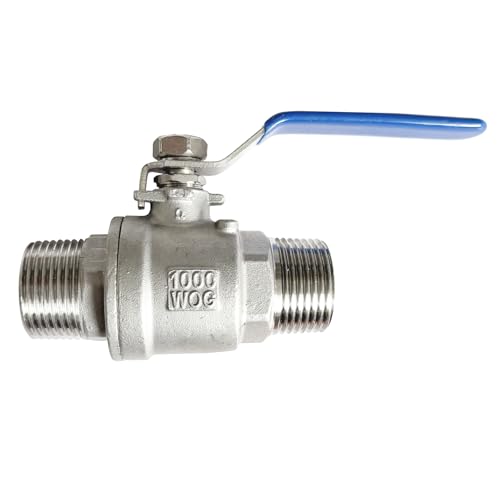 1 inch Male to Male Thread Ball Valve 304 Stainless Steel Full Port NPT Thread Ball Valves WOG1000 - size: 1 Inch