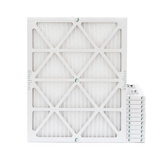 Glasfloss 20x25x1 MERV 10 AC Furnace Air Filter. 12 Pack