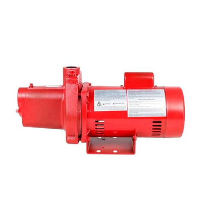 602208 RJS-100-PREM 1 HP, 23 GPM, 115/230 Volt, Premium Cast Iron Shallow Well Jet Pump, Red
