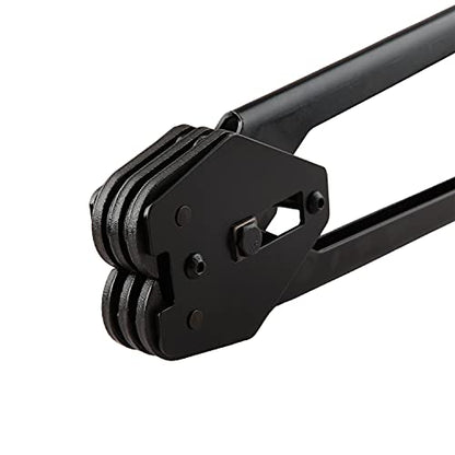 Strapping Sealer for Both Poly & Polyester Strap, Strength Saving Heavy Duty Manual Banding Tool for 1/2" - 3/4" Width Plastic Strap, 20" Long Handle (Black) - color: Black Sealer