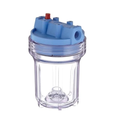 IPW Industries Inc. -Compatible for Pentek™ 158110 - Standard 5" Filter Housing with 3/8" NPT #5 Under Sink Clear Water Filter Housing with Pressure Relief Button