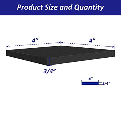 Foam Padding Sheets with Adhesive Backing - 3/4" Thick Self Stick Neoprene Insulation Foam,4PCS 3/4 Inch Thick X 4 Inch Long X 4 Inch Wide - size: 4In*4In*3/4In