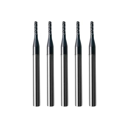 5Pcs 1/16" Carbide Ball Nose End Mills, ALTiN Coated, 4 Flute - size: 1/16 in