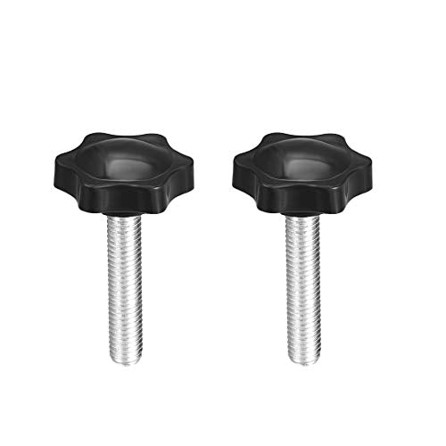 uxcell Clamping Screw Knob, 38mm Dia Plum Hex Shaped Grips Star Knob M8 x 45mm Male Thread, 2pcs - size: M8x45mm