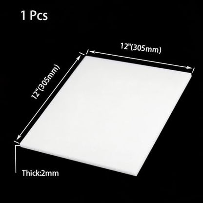 Size 12" X 12"-PTFE Plastic Sheet,2mm Thick White PTFE Virgin Sheet, - size: 12"x12"x2mm, style: 1 PCS