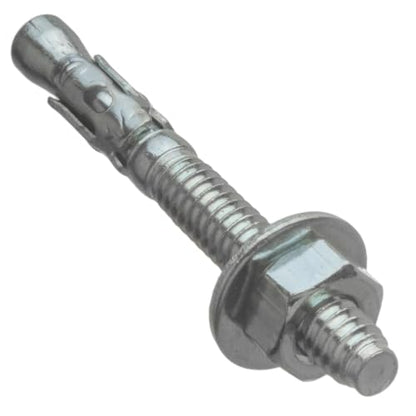 1/4" x 2-1/4" Expansion Anchor Bolts for Concrete, Zinc Wedge Anchors for Structural Masonry Applications, Heavy Duty Fasteners, 10 Pack - size: 1/4" x 2-1/4"
