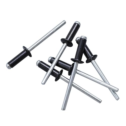 Maozaa 100 PCS 1/8" x 3/8" Aluminum Blind Rivets, 3.2 x 10mm Pop Rivets, Black - color: Black, size: 1/8" x 3/8"