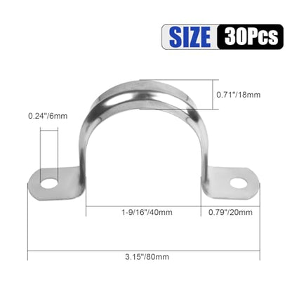 30Pcs 1-9/16 Inch Stainless Steel Conduit Clamps - size: 1-9/16 inch（40 mm）30pcs