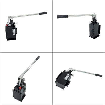 Hydraulic Piston Hand Pump with Release Knob for Single Acting Cylinder, Manual Single Acting Hydraulic Pump with 3-Quart Steel Vertical Tank, 1.5 CID, 3,600 PSI, 3/8" NPTF