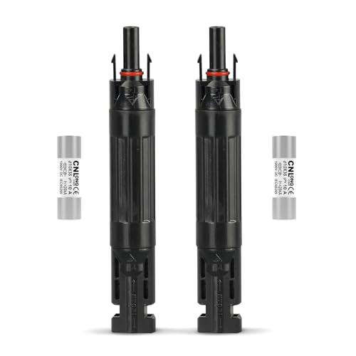 CNLonQ 10A Solar Fuse Holder Inline IP67 Waterproof Outdoor with 10x38mm Fuse for Solar Panel and Solar Controller DC1000V 2pcs - size: 10A 2Pcs