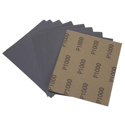 MAXMAN 1/4 Sheet Sandpaper, 4.5" x5.5" 1000 Grit Silicone Carbide, for Wood - style: 1000 grit