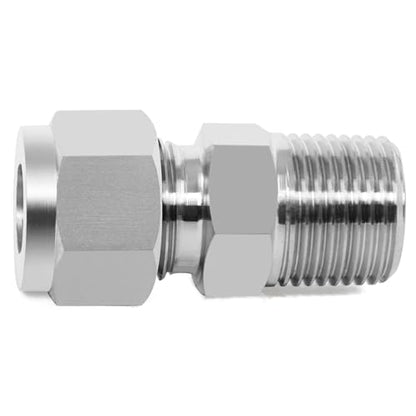 ChillWaves 304 Stainless Steel Compression Tube Fitting, 1/2" OD x 3/4" NPT Male Compression Union Connector(1-PACK) - size: 1/2" OD x 3/4" MNPT