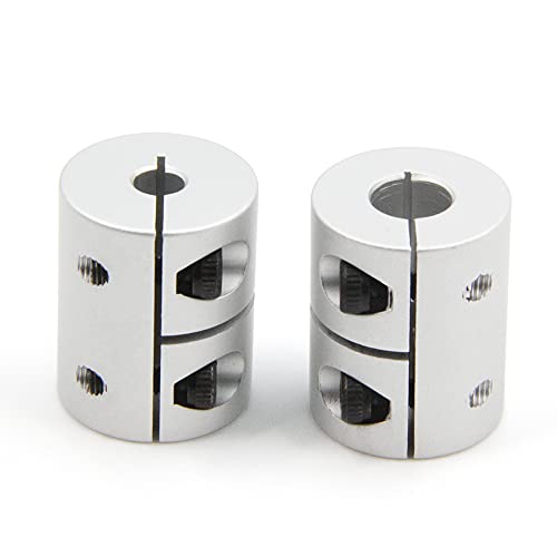 2PCS Shaft Coupling 5mm to 8mm Aluminum Alloy Joint 25mm Length 20mm Diameter Stepper Motor Connector Rigid Coupler for 3D Printer CNC Machine DIY Model (5x8mm - size: 5x8mm