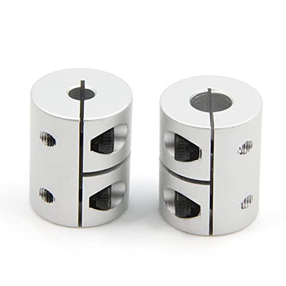 2PCS Shaft Coupling 5mm to 8mm Aluminum Alloy Joint 25mm Length 20mm Diameter Stepper Motor Connector Rigid Coupler for 3D Printer CNC Machine DIY Model (5x8mm - size: 5x8mm