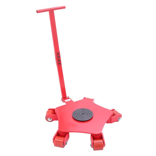 Heavy Duty Machine Dolly Skate Machinery Roller Mover Cargo 4T, Machinery Mover with 5 Swivel Rollers, 8818lbs Machine Moving Skate with Handle for Warehouse and Workshop Transporting (Red) - color: Red