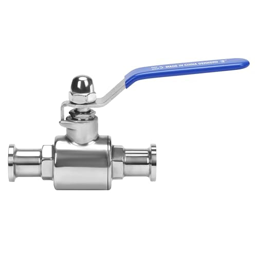 DERNORD 1/2" Tri-Clamp Ball Valve Stainless Steel 304,PTFE Lined. (3/4 inch Tube OD) - size: 3/4 inch Tube OD ( 1/2"TC )