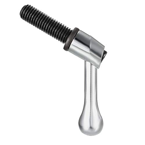uxcell M12 x 40mm Handle Adjustable Clamping Lever Thread Push Button Ratchet Male Threaded Stud Knobs Locking Rotating Screw Handles Quick Release Bolt Silver Tone - size: M12 x 40mm