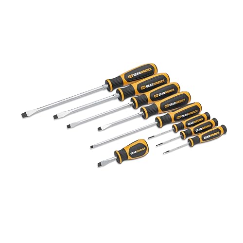GEARWRENCH 9 Piece Slotted Screwdriver Set | GWMSSCRSL - size: (Pack of 1), style: Slotted Drivers