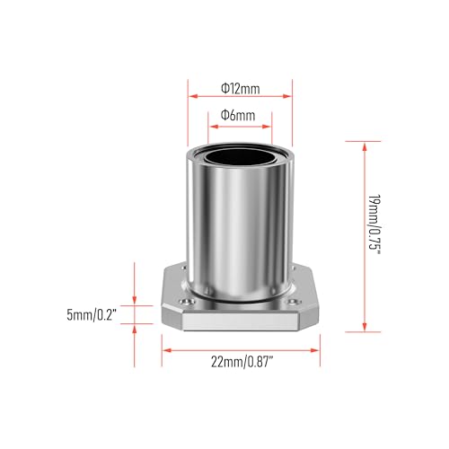 2PCS LMK12UU Square Flange Linear Ball Bearings, 12mm Bore Dia, 21mm OD, 30mm Length with Double Side Rubber Seal for CNC,3D Printer - size: LMK12UU Size 12x21x30mm