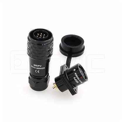 SA12 7Pin Weipu Connector Aviation Push-Pull Solder Cable Connector Plug Panel Mount Socket Female Rear-nut Mount for LED Light Equipment Electrical - size: 7Pin 5A