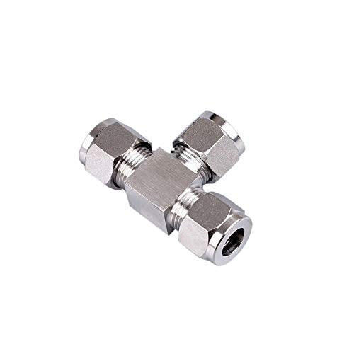 Beduan Pneumatic Stainless Steel 3/8” Compression Fittings Tee Let-Lok Adapter Tube Connector - size: 3/8 Inch