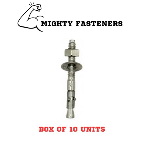 MIGHTY FASTENERS 316 SS Wedge Anchors 1/4"-20 x 1-3/4", 10 Pack - size: 1/4"-20 X 1-3/4"