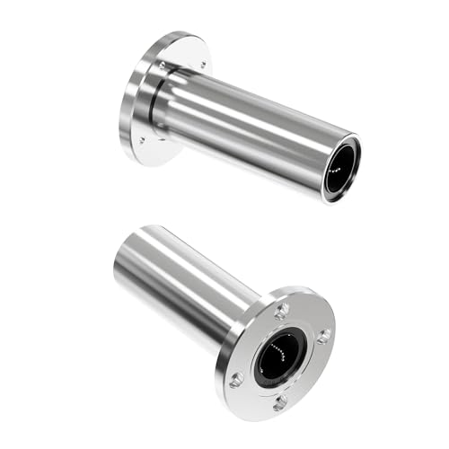 2PCS LMF10LUU Circular Flange Linear Ball Bearings, 10mm Bore Dia, 19mm OD, 55mm Length with Double Side Rubber Seal for CNC,3D Printer - size: LMF10LUU Size 10x19x55mm