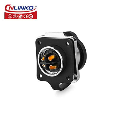 CNLINKO Outdoor Lighting Electrical Cable Power connectors, pin Socket Plug Connector Waterproof M16 4PIN, Male to Female Panel Mount Connector (4 PIN) - size: 4-Pin, style: Four-Hole Socket Set
