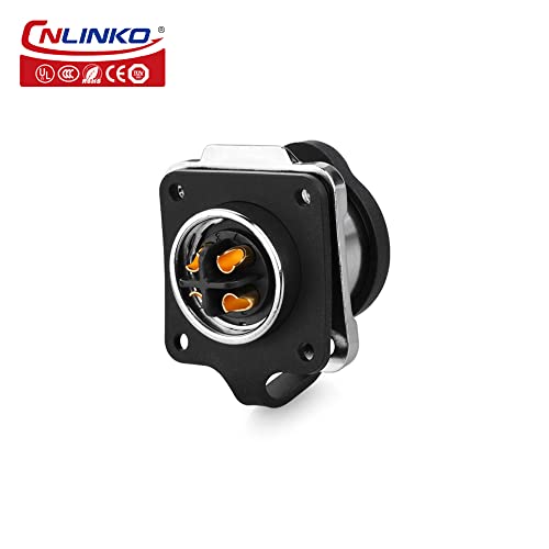 CNLINKO Outdoor Lighting Electrical Cable Power connectors, pin Socket Plug Connector Waterproof M16 4PIN, Male to Female Panel Mount Connector (4 PIN) - size: 4-Pin, style: Four-Hole Socket Set
