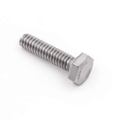 KINJOEK 100 Pieces 1/4-20 x 1-1/2 Inch Stainless Steel Hex Bolts, Hex Head Cap Screw Bolts, 18-8 304 S/S Fully Threaded Hexagon Bolts Fastener - size: 1/4-20 x 1-1/2 Inch