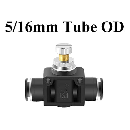 Beduan 5/16" x 5/16" Tube OD Air Flow Control Valve with Push-to-Connect Fitting Speed Controller Union Straight SCF-5/16 (Pack of 2) - size: 5/16" Tube OD(2Pcs)