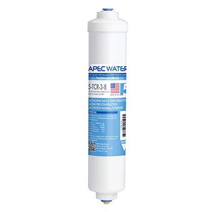 APEC Water 5-TCR-3-8, 10" Inline Carbon Filter, US Made, Quick Connector - style: Quick Connect 3/8" Carbon Filter