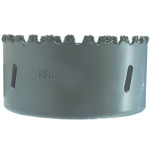 3 1/2" Carbide Hole Saw Bit Concrete Brick and Recessed Lights use only with Arbor That has Locking Pins Carbide Hole Cutter for Stucco Fiberglass Reinforced Plaster Drywall and Cement Block for Pipe - size: 89mm (3 1/2in), style: Brick HoleSaw No Adaptor