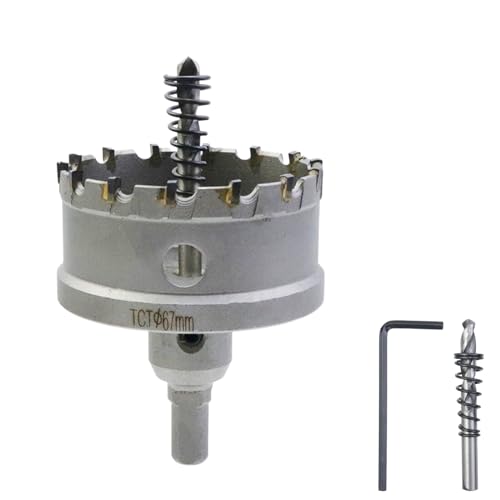 Carbide Hole Saw 2-5/8"/67mm Cutting Dia Hole Cutter for Cutting Stainless Steel,Iron - size: 2-5/8"/67mm
